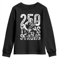 250 Years Strong Bigfoot Guitar Youth Sweatshirt USA 250th Anniversary Gift