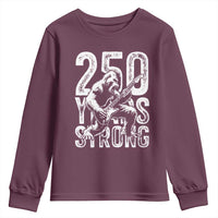 250 Years Strong Bigfoot Guitar Youth Sweatshirt USA 250th Anniversary Gift