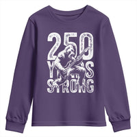 250 Years Strong Bigfoot Guitar Youth Sweatshirt USA 250th Anniversary Gift