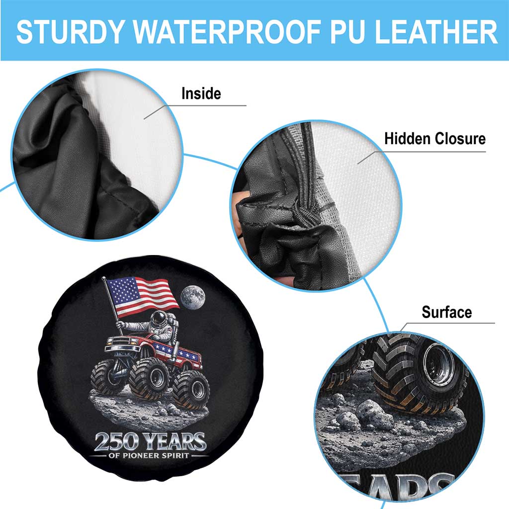 Astronaut 250 Years Of Pioneer Spirit Spare Tire Cover USA 250th Anniversary