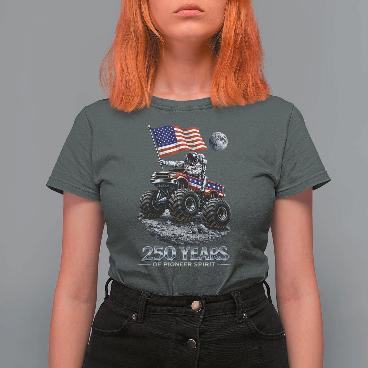 Astronaut 250 Years Of Pioneer Spirit T Shirt For Women USA 250th Anniversary