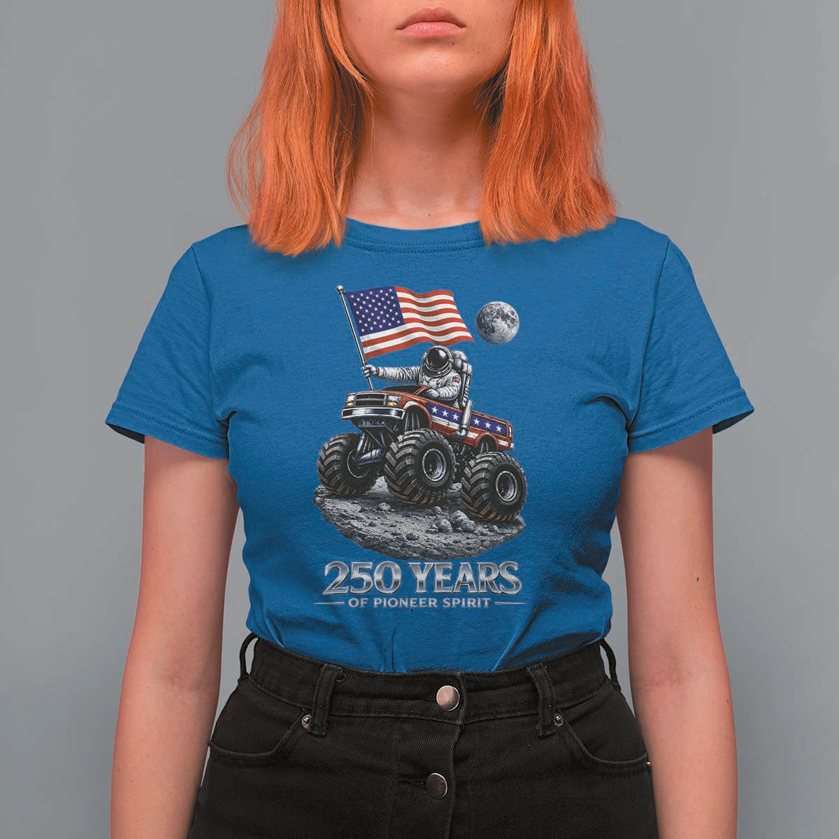Astronaut 250 Years Of Pioneer Spirit T Shirt For Women USA 250th Anniversary