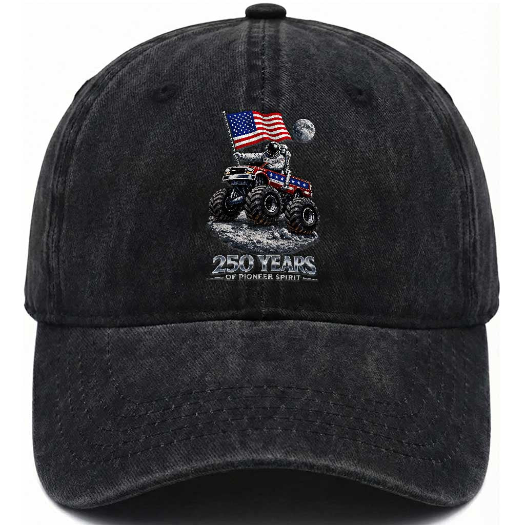 Astronaut 250 Years Of Pioneer Spirit Washed Cotton Baseball Cap USA 250th Anniversary