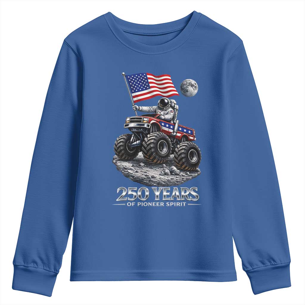 Astronaut 250 Years Of Pioneer Spirit Youth Sweatshirt USA 250th Anniversary