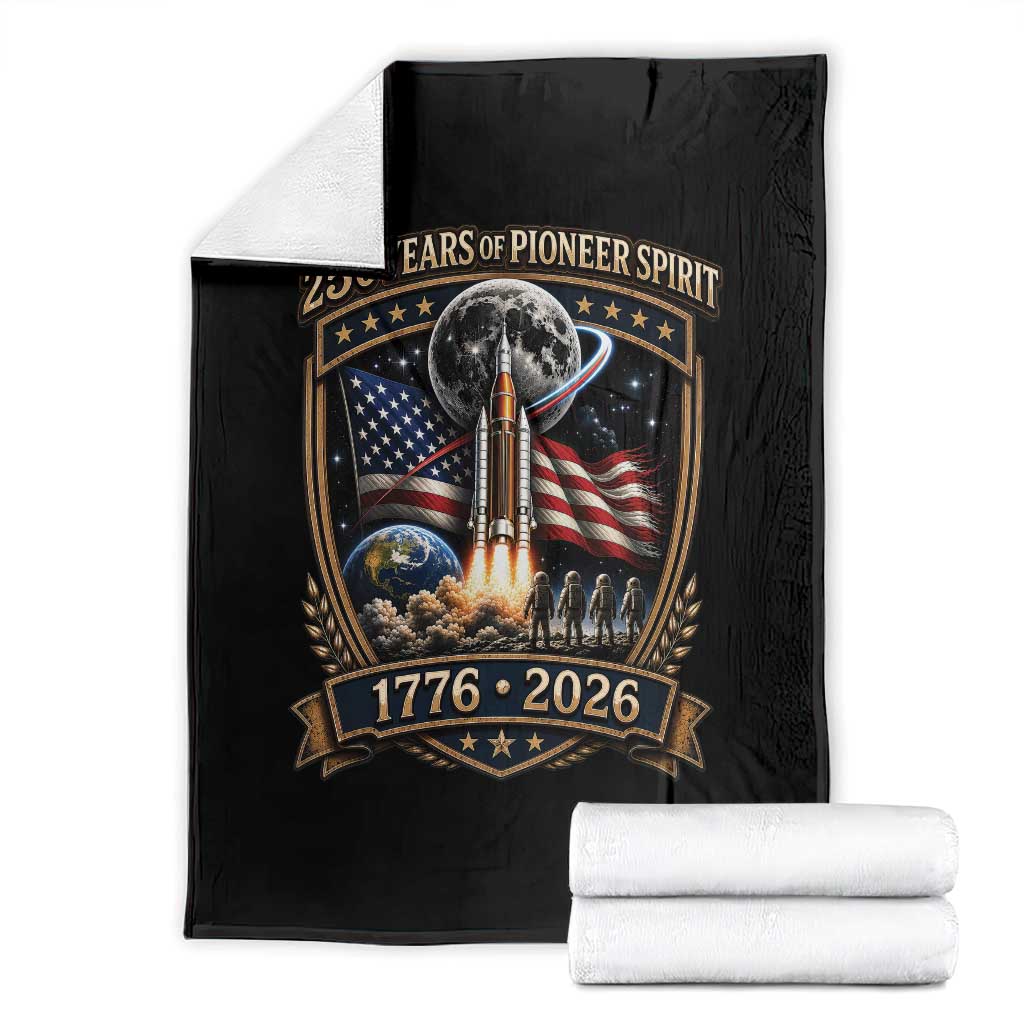Astronaut 250 Years Of Pioneer Spirit Throw Blanket Patriotic Astronaut Graphic Gift
