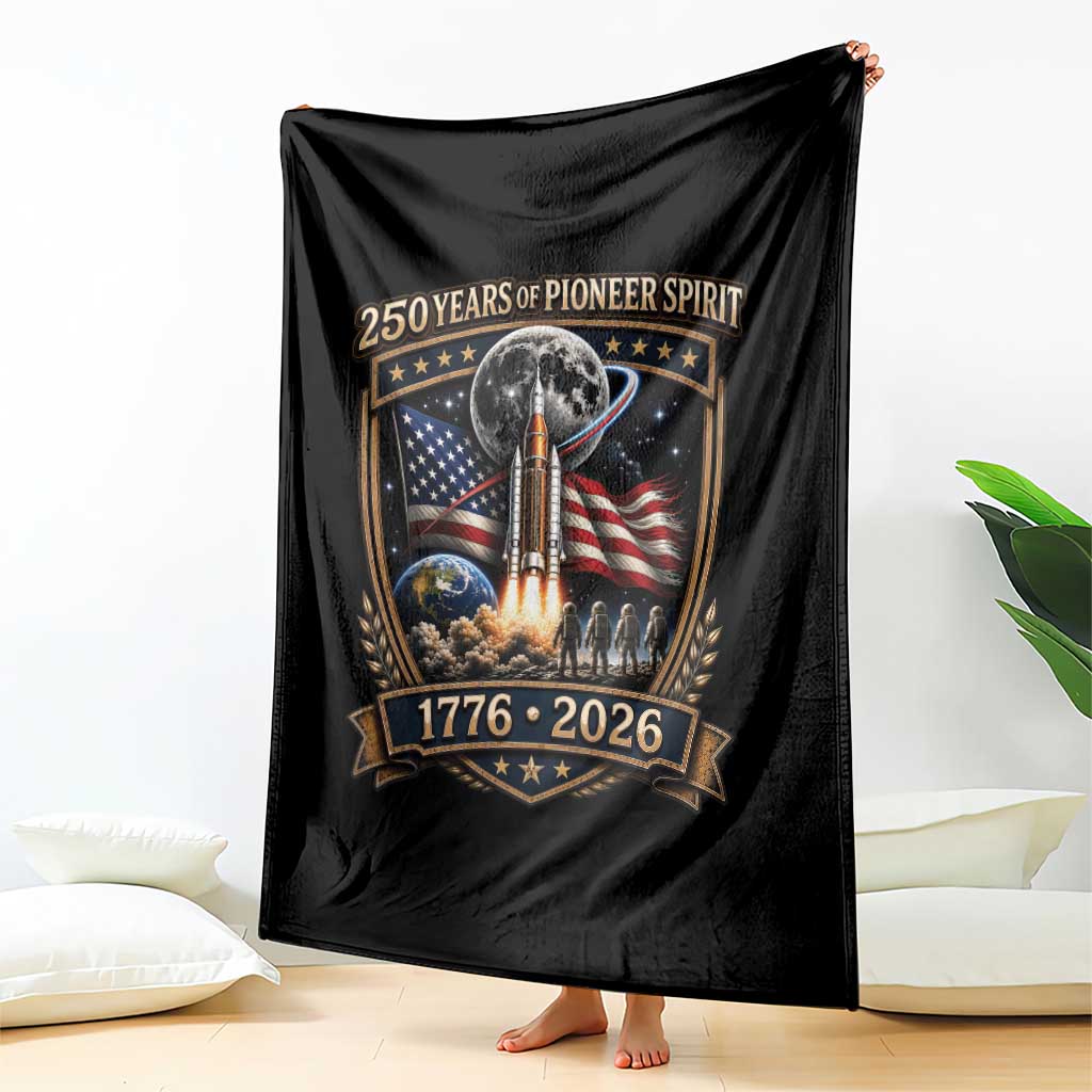 Astronaut 250 Years Of Pioneer Spirit Throw Blanket Patriotic Astronaut Graphic Gift