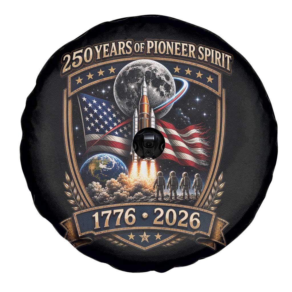 Astronaut 250 Years Of Pioneer Spirit Spare Tire Cover Patriotic Astronaut Graphic Gift