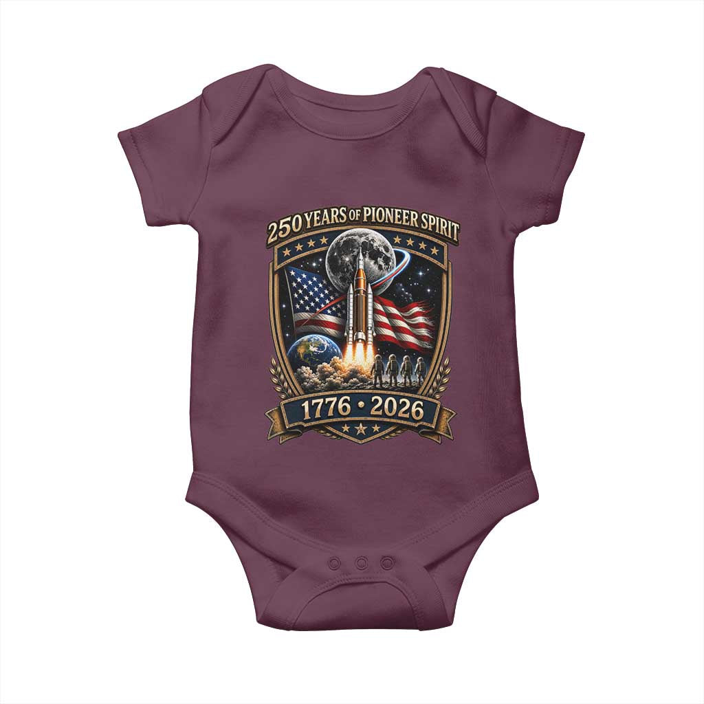 Astronaut 250 Years Of Pioneer Spirit Baby Onesie Patriotic Astronaut Graphic Gift