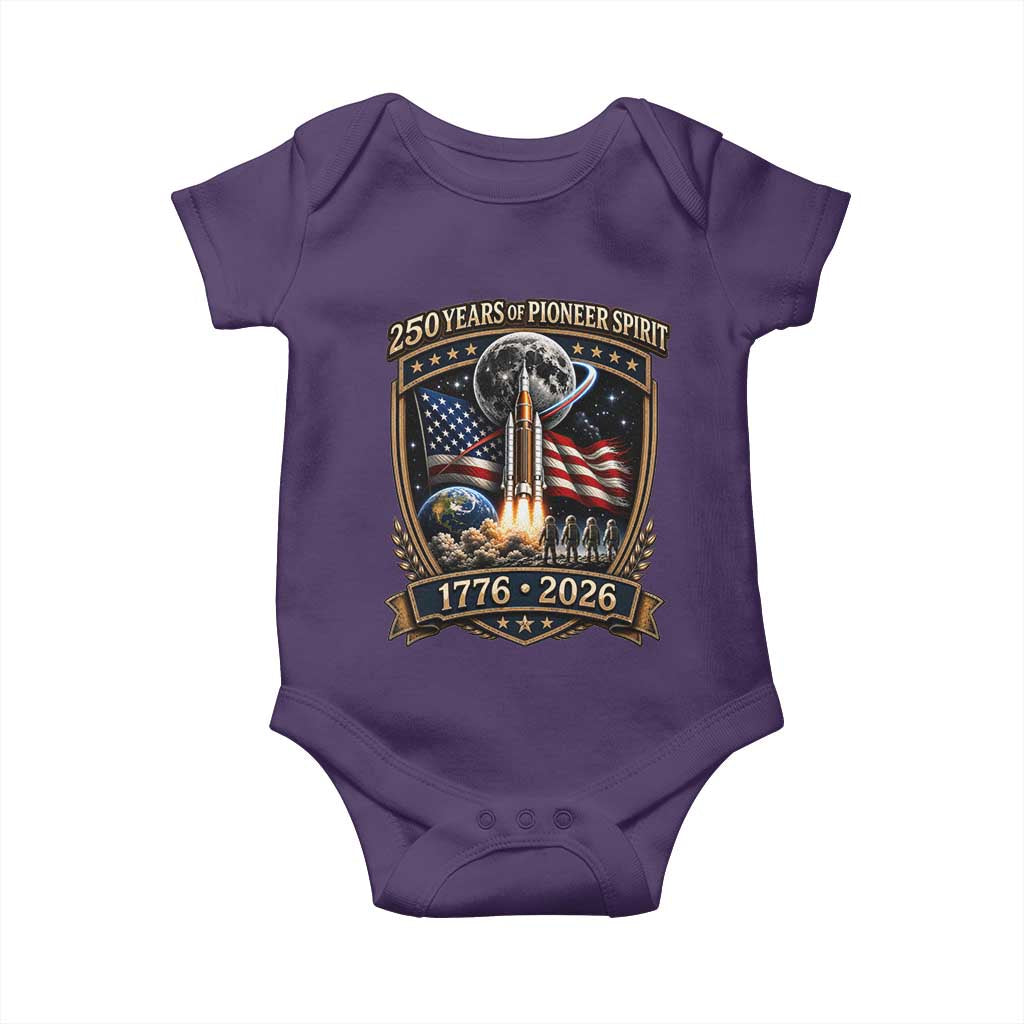 Astronaut 250 Years Of Pioneer Spirit Baby Onesie Patriotic Astronaut Graphic Gift