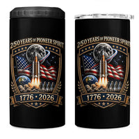Astronaut 250 Years Of Pioneer Spirit 4 in 1 Can Cooler Tumbler Patriotic Astronaut Graphic Gift