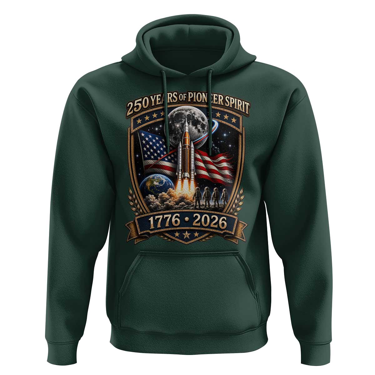 Astronaut 250 Years Of Pioneer Spirit Hoodie Patriotic Astronaut Graphic Gift