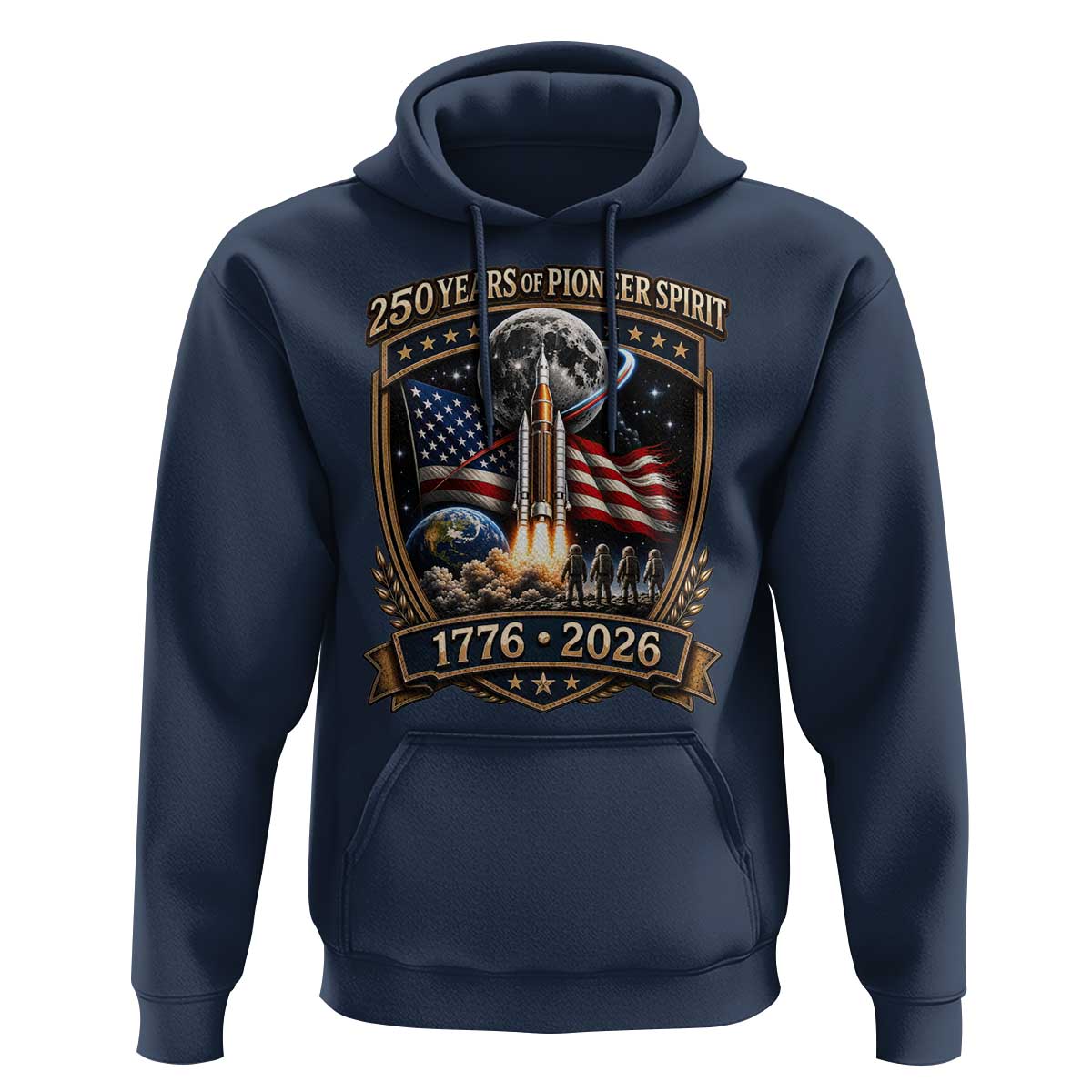 Astronaut 250 Years Of Pioneer Spirit Hoodie Patriotic Astronaut Graphic Gift