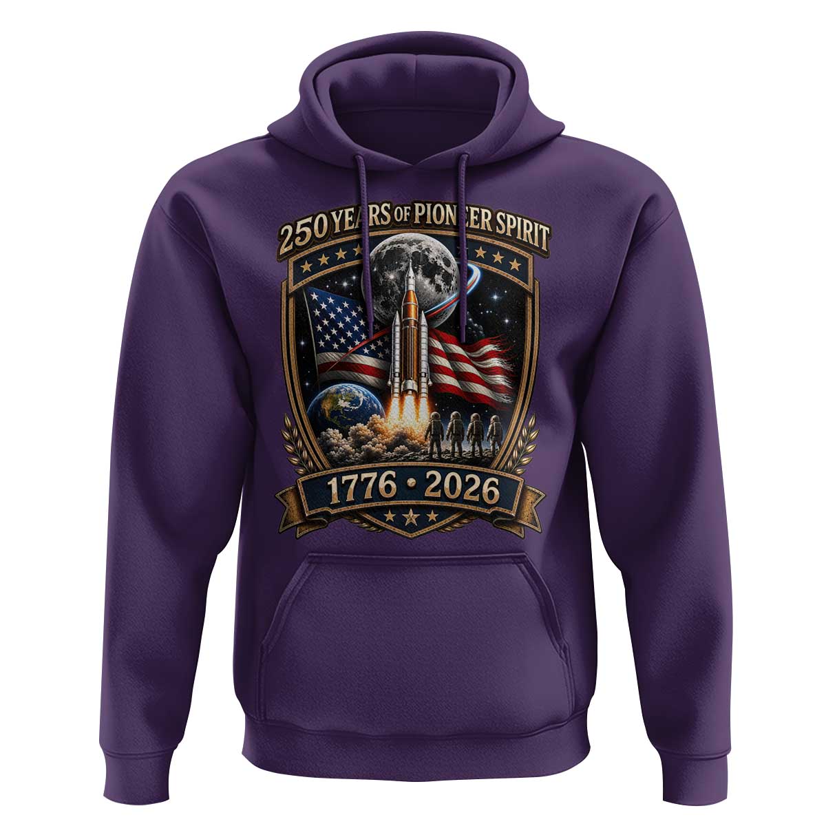 Astronaut 250 Years Of Pioneer Spirit Hoodie Patriotic Astronaut Graphic Gift