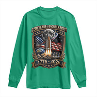 Astronaut 250 Years Of Pioneer Spirit Long Sleeve Shirt Patriotic Astronaut Graphic Gift