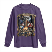 Astronaut 250 Years Of Pioneer Spirit Long Sleeve Shirt Patriotic Astronaut Graphic Gift