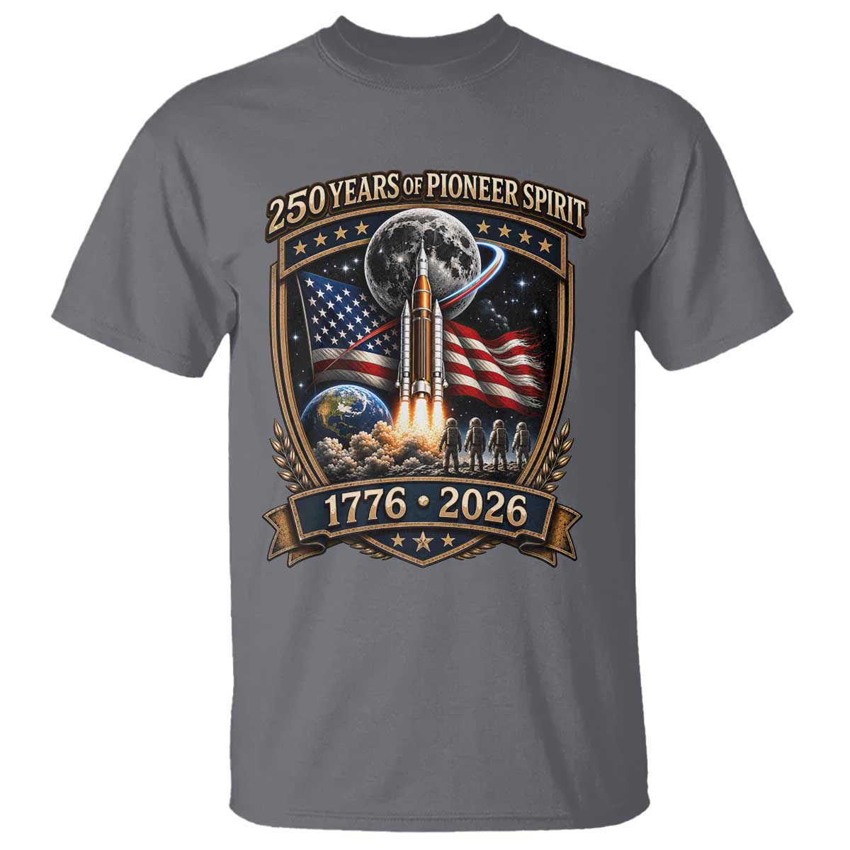 Astronaut 250 Years Of Pioneer Spirit T Shirt Patriotic Astronaut Graphic Gift