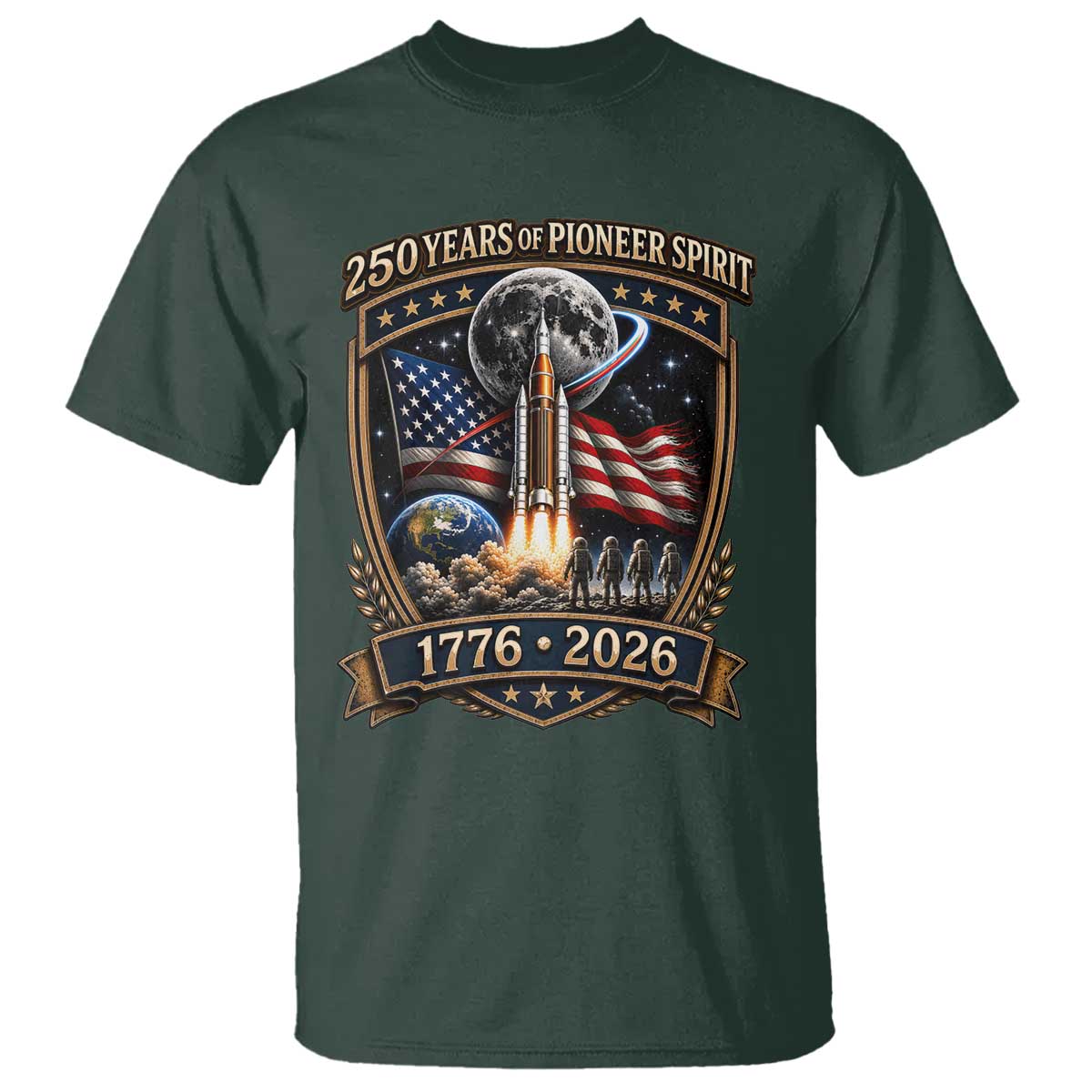 Astronaut 250 Years Of Pioneer Spirit T Shirt Patriotic Astronaut Graphic Gift