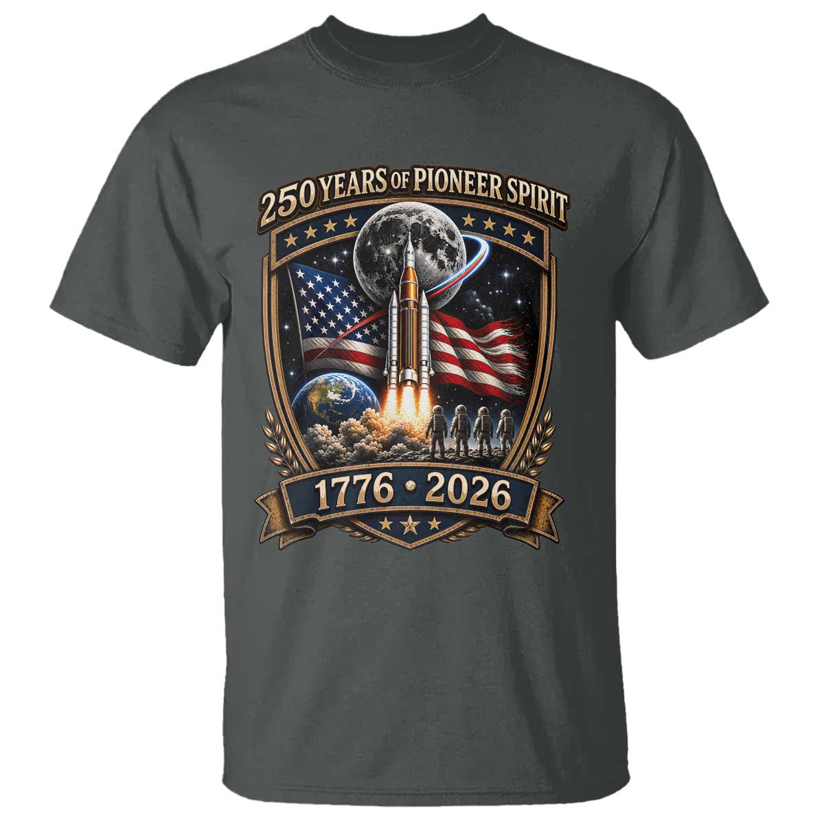 Astronaut 250 Years Of Pioneer Spirit T Shirt Patriotic Astronaut Graphic Gift