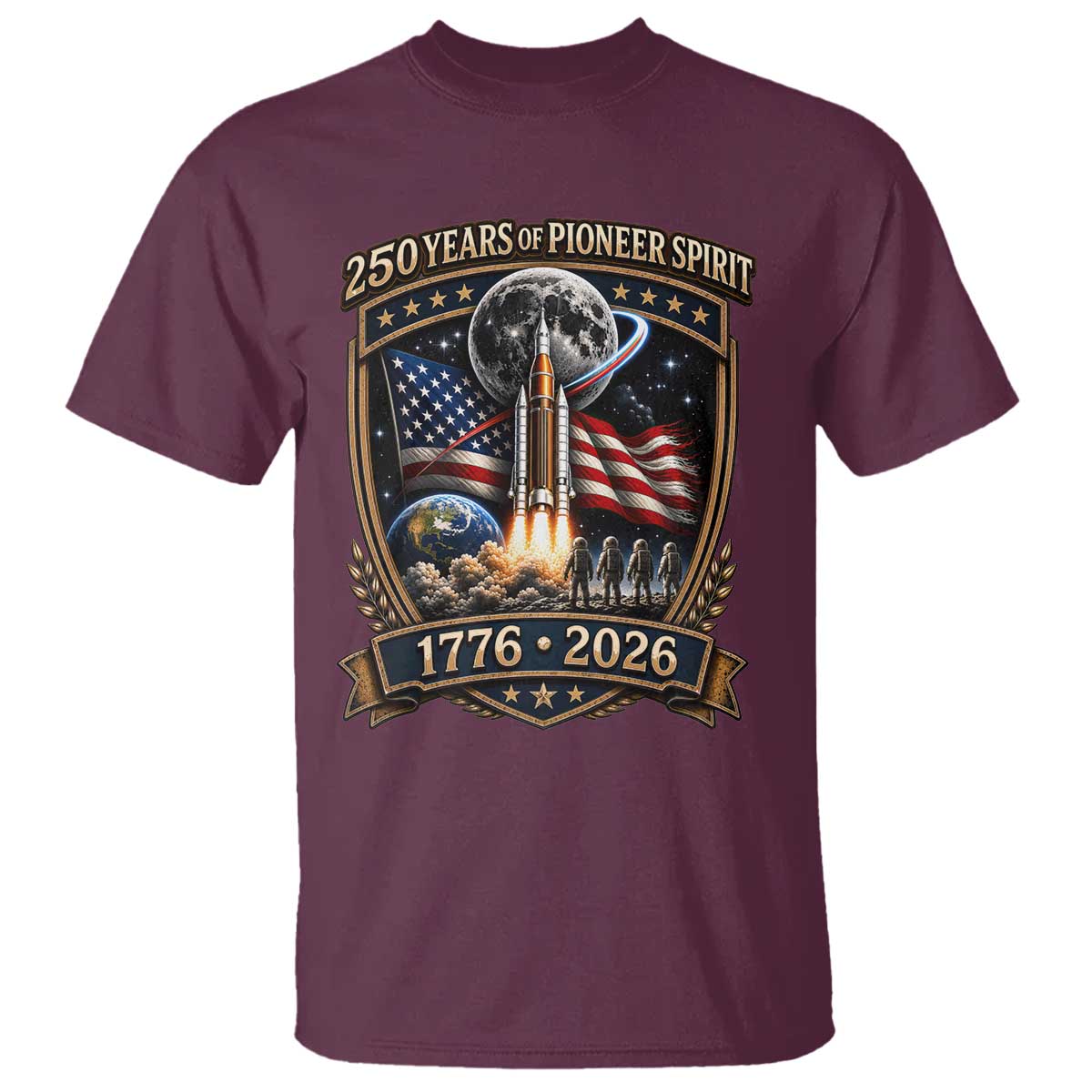 Astronaut 250 Years Of Pioneer Spirit T Shirt Patriotic Astronaut Graphic Gift