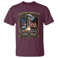 Astronaut 250 Years Of Pioneer Spirit T Shirt Patriotic Astronaut Graphic Gift