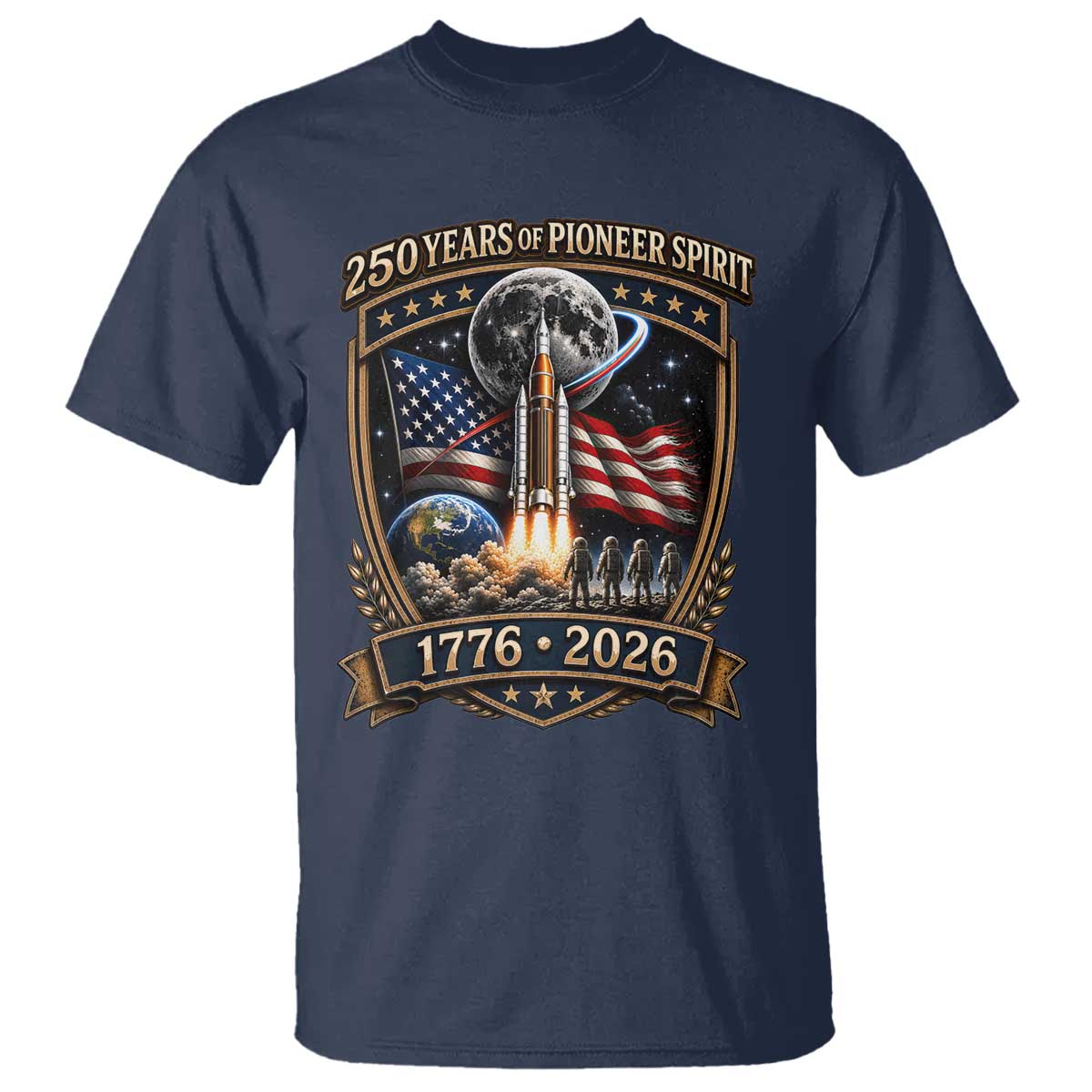 Astronaut 250 Years Of Pioneer Spirit T Shirt Patriotic Astronaut Graphic Gift