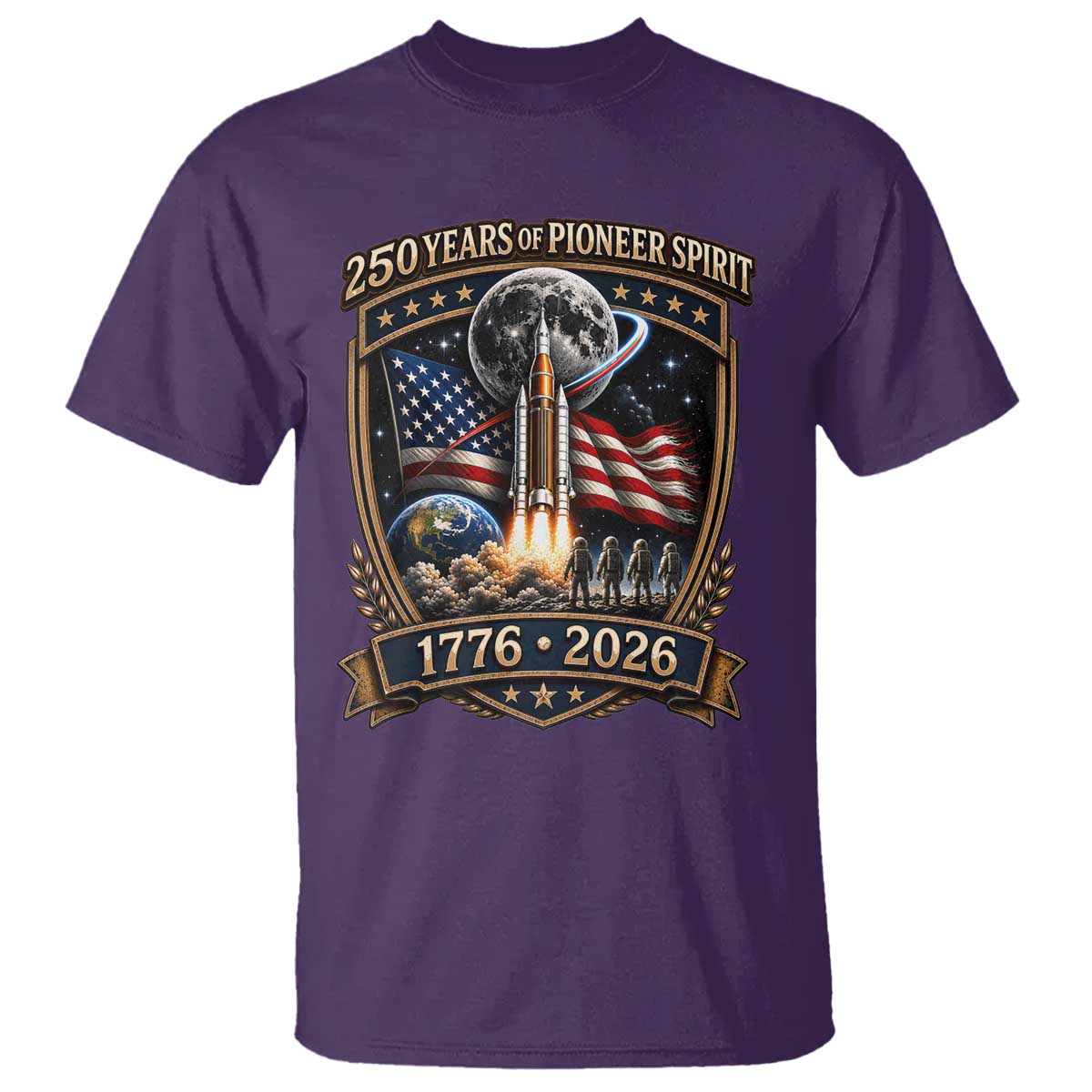 Astronaut 250 Years Of Pioneer Spirit T Shirt Patriotic Astronaut Graphic Gift