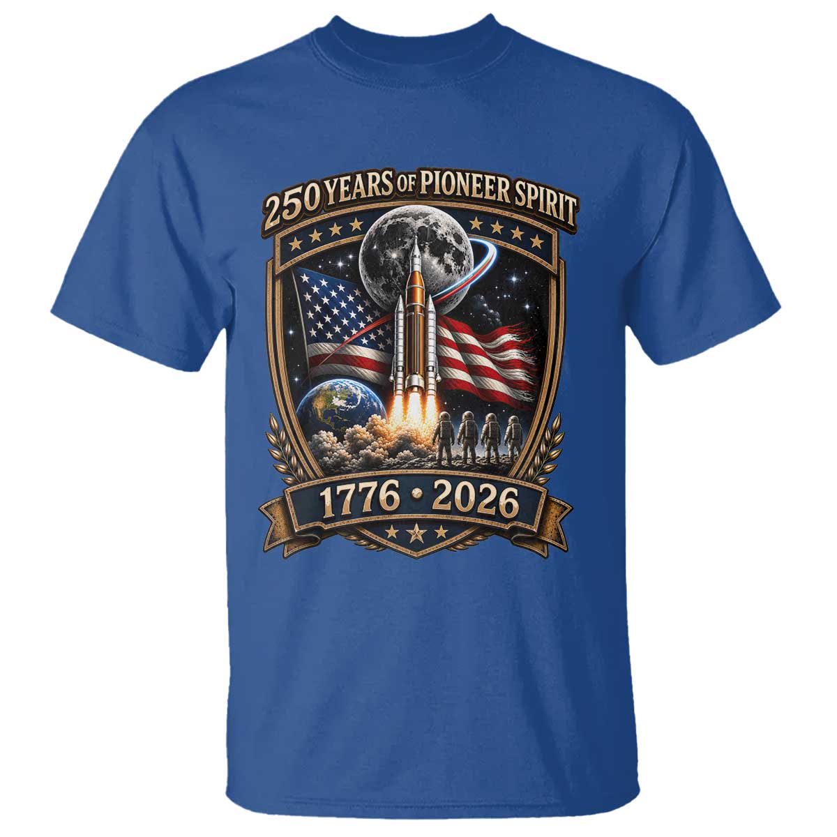 Astronaut 250 Years Of Pioneer Spirit T Shirt Patriotic Astronaut Graphic Gift