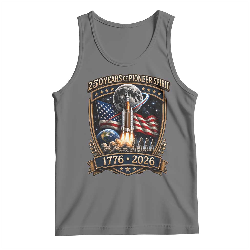 Astronaut 250 Years Of Pioneer Spirit Tank Top Patriotic Astronaut Graphic Gift