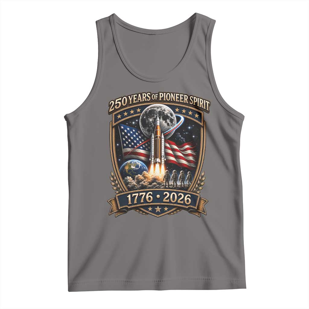Astronaut 250 Years Of Pioneer Spirit Tank Top Patriotic Astronaut Graphic Gift