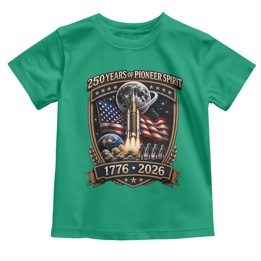 Astronaut 250 Years Of Pioneer Spirit Toddler T Shirt Patriotic Astronaut Graphic Gift