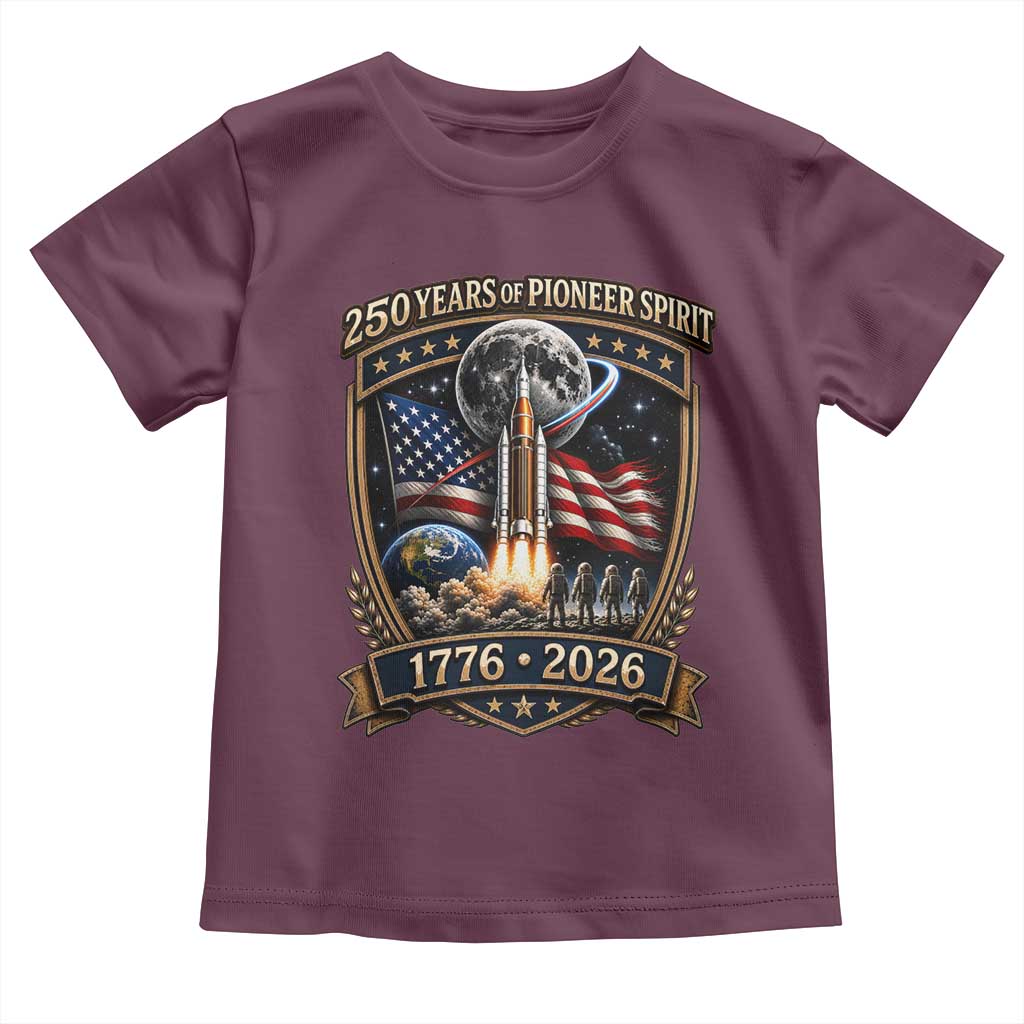 Astronaut 250 Years Of Pioneer Spirit Toddler T Shirt Patriotic Astronaut Graphic Gift