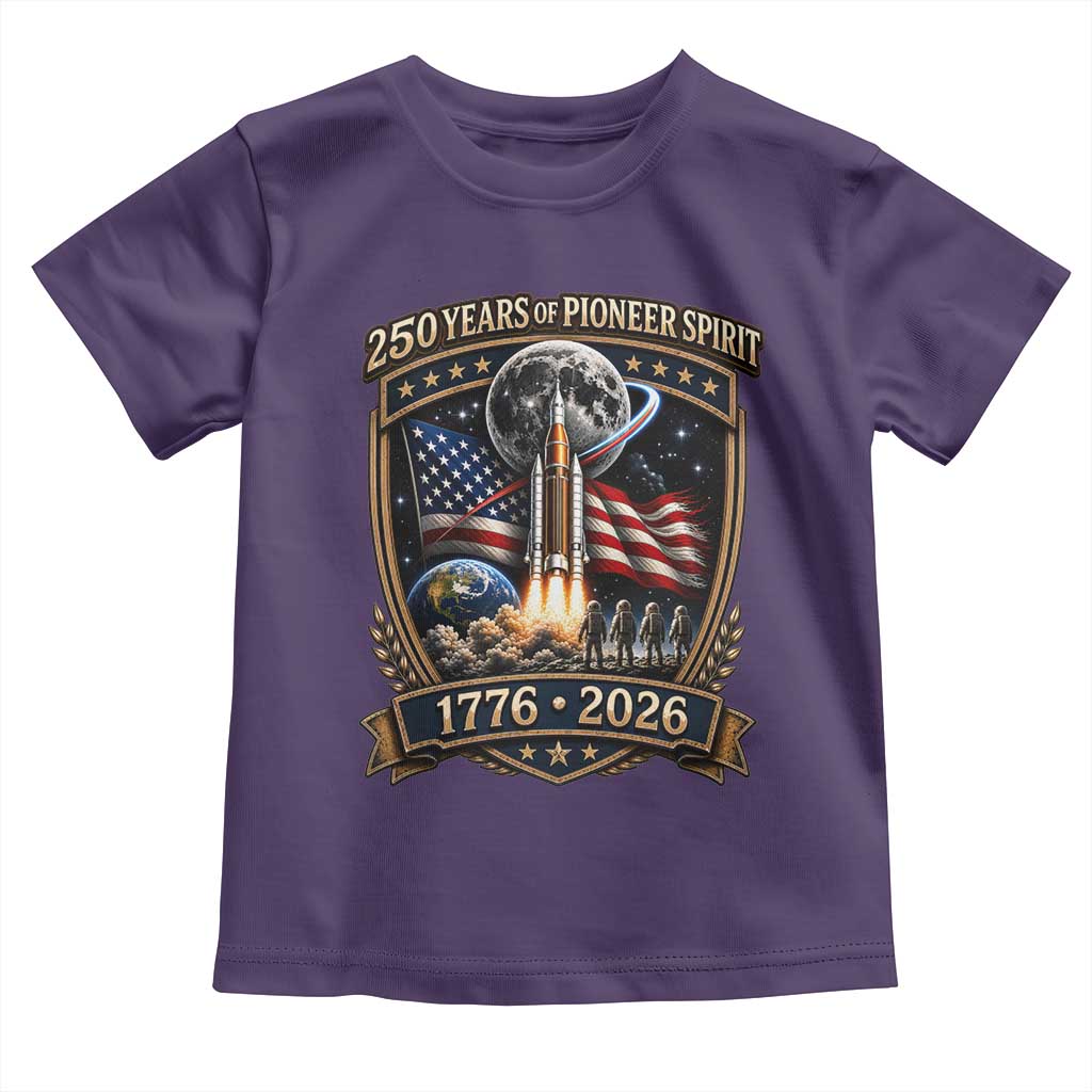 Astronaut 250 Years Of Pioneer Spirit Toddler T Shirt Patriotic Astronaut Graphic Gift