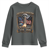 Astronaut 250 Years Of Pioneer Spirit Youth Sweatshirt Patriotic Astronaut Graphic Gift