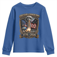 Astronaut 250 Years Of Pioneer Spirit Youth Sweatshirt Patriotic Astronaut Graphic Gift