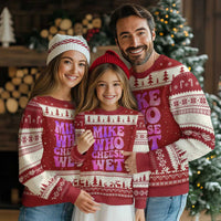 Funny Adult Humor Ugly Christmas Sweater Mike Who Cheese Wet