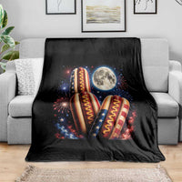 4th Of July Hotdog Fireworks Throw Blanket American Food Lovers