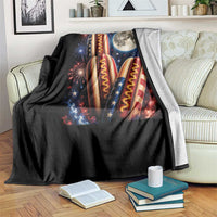 4th Of July Hotdog Fireworks Throw Blanket American Food Lovers