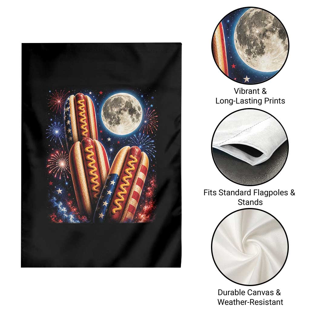 4th Of July Hotdog Fireworks Garden Flag American Food Lovers