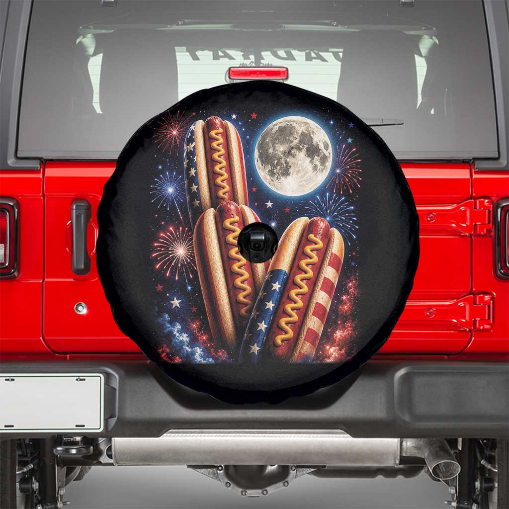 4th Of July Hotdog Fireworks Spare Tire Cover American Food Lovers