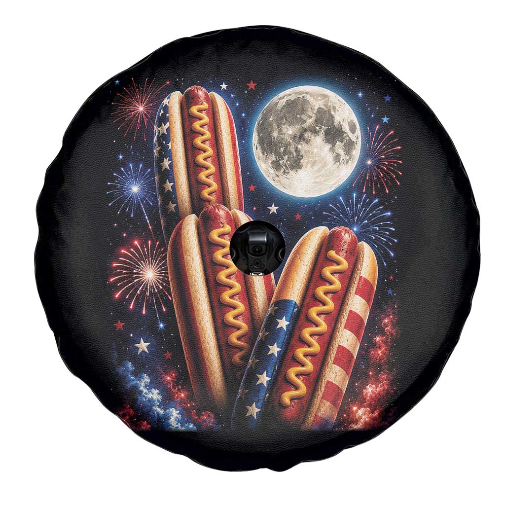 4th Of July Hotdog Fireworks Spare Tire Cover American Food Lovers
