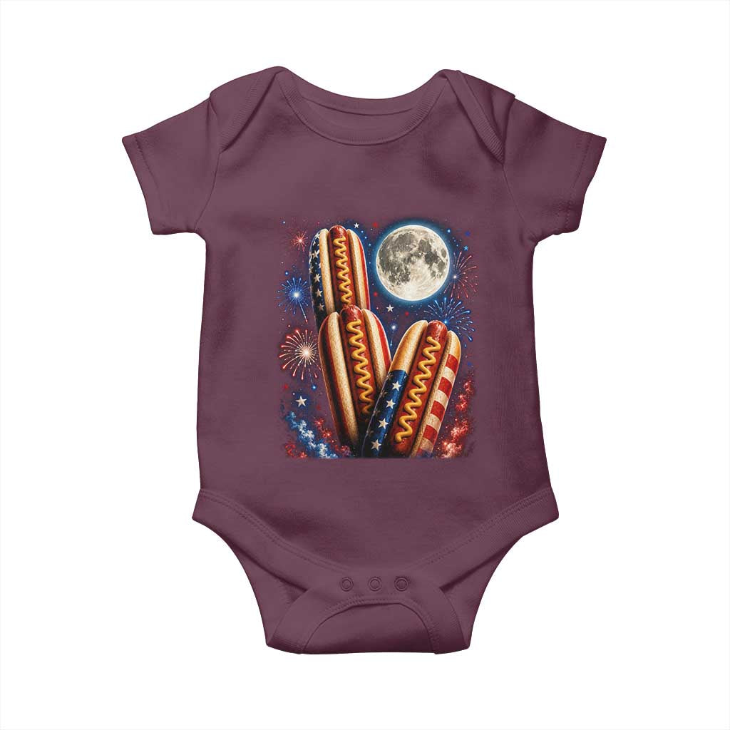 4th Of July Hotdog Fireworks Baby Onesie American Food Lovers