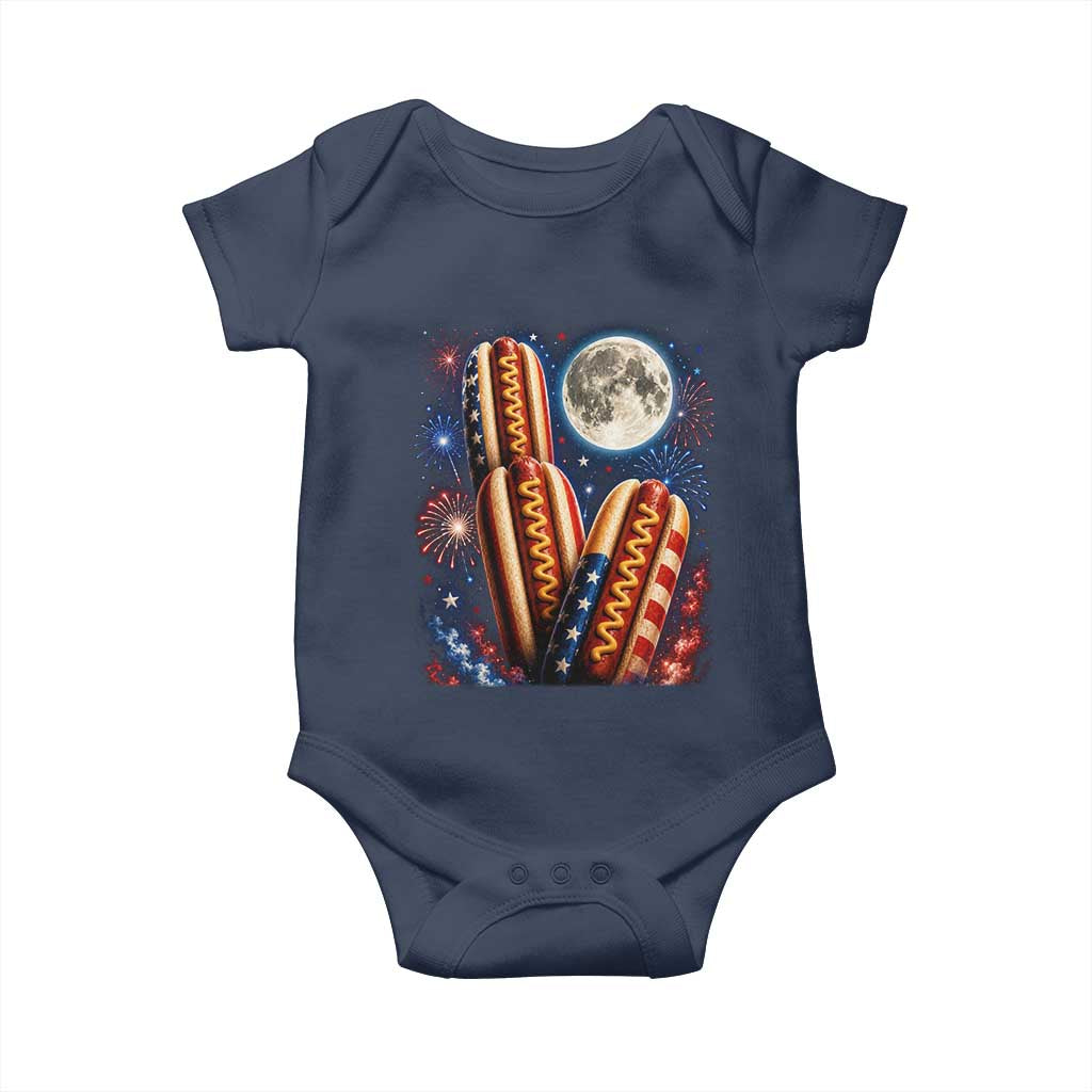 4th Of July Hotdog Fireworks Baby Onesie American Food Lovers