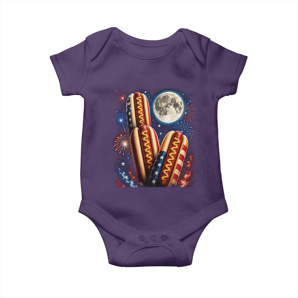 4th Of July Hotdog Fireworks Baby Onesie American Food Lovers