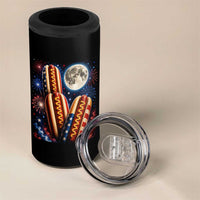 4th Of July Hotdog Fireworks 4 in 1 Can Cooler Tumbler American Food Lovers