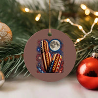4th Of July Hotdog Fireworks Ceramic Ornament American Food Lovers