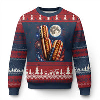 4th Of July Hotdog Fireworks Ugly Christmas Sweater American Food Lovers