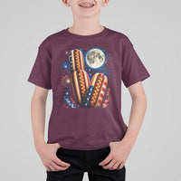 4th Of July Hotdog Fireworks T Shirt For Kid American Food Lovers