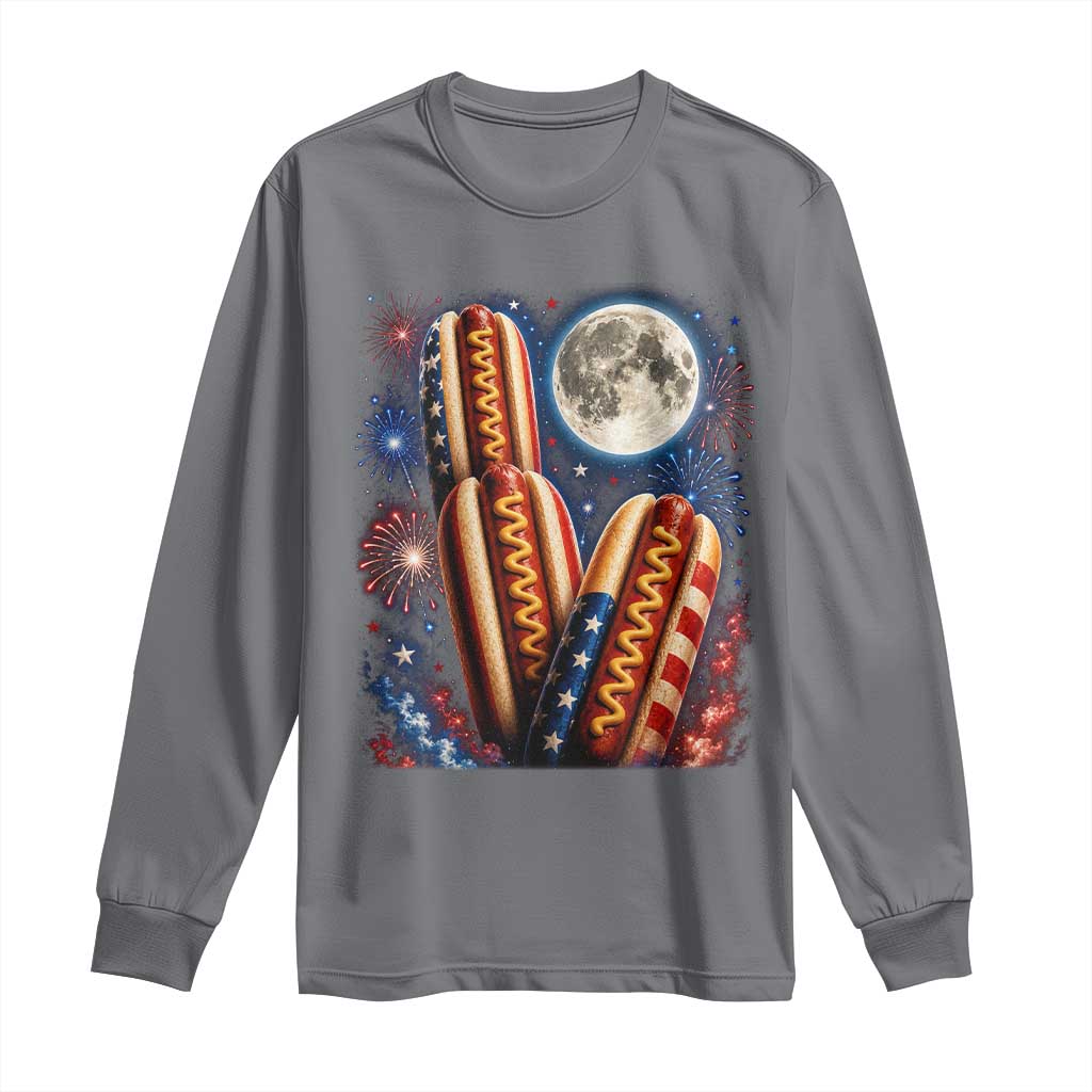 4th Of July Hotdog Fireworks Long Sleeve Shirt American Food Lovers