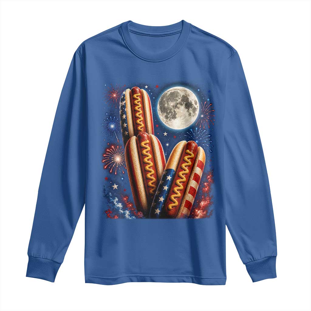 4th Of July Hotdog Fireworks Long Sleeve Shirt American Food Lovers