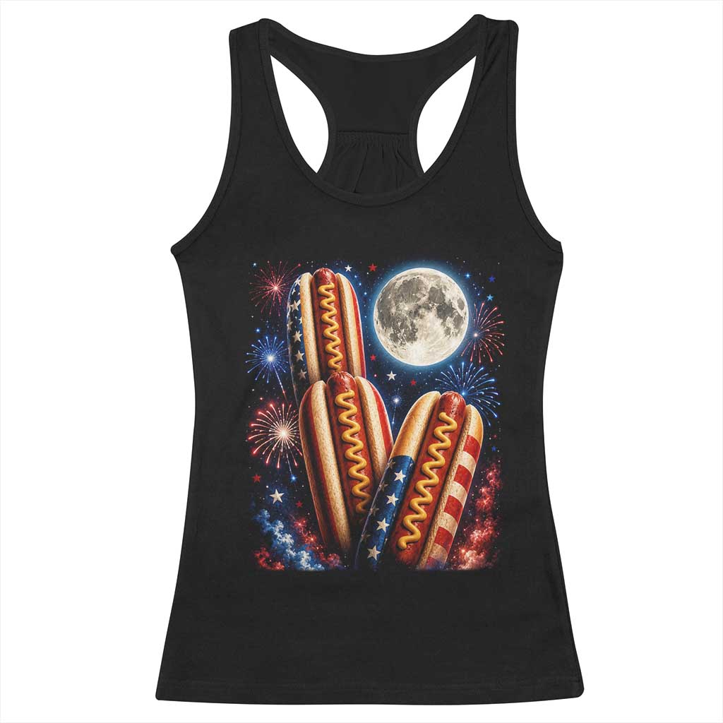 4th Of July Hotdog Fireworks Racerback Tank Top American Food Lovers